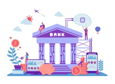 BaaS (Servis Olarak Bankacılık) vektör çizimi