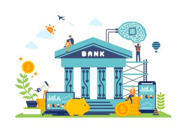 BaaS (Servis Olarak Bankacılık) vektör çizimi