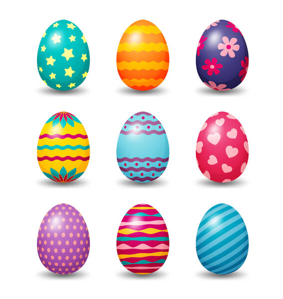 Easter eggs vector illustration set