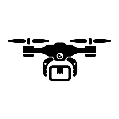 Drone, quadcopter vektör simge illüstrasyonu (yük taşımacılığı)