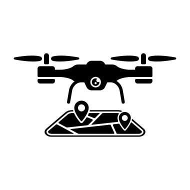 Drone, kuadkopter vektör simge illüstrasyonu