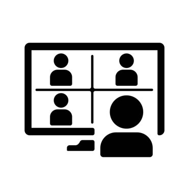 Video konferansı, webinar vektör resimleme