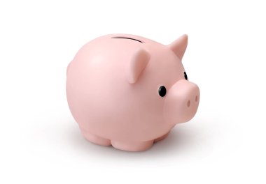 Beyaz arka plan üzerinde izole şirin kumbara