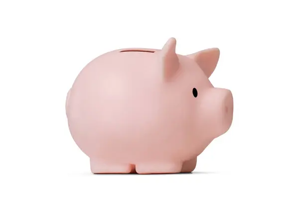 Cute Piggy Bank Isolated White Background — Stock Photo, Image