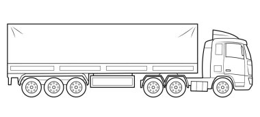 Yarı karavan kamyonu - vektör illüstrasyonu.