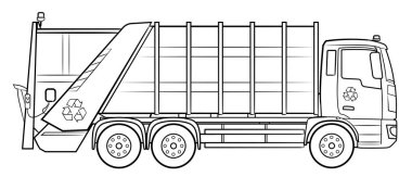 Çöp kamyonu - bir aracın vektör çizimi.