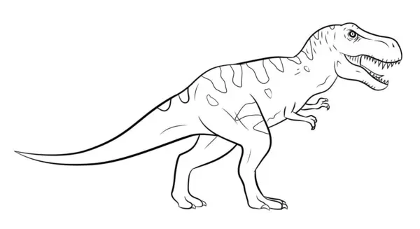 Tyrannosaurus Rex 'in resmi, siyah beyaz siluet.