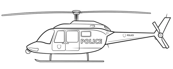 Klasik Polis Helikopterinin Vektör Stok Çizimi — Stok Vektör