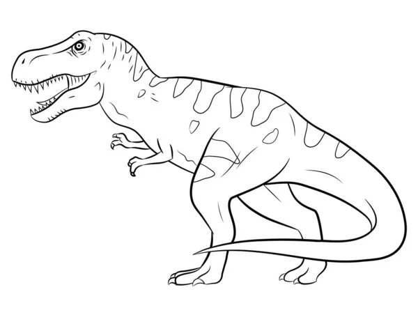 ティラノサウルスレックス 黒と白のシルエットのイラスト — ストックベクタ