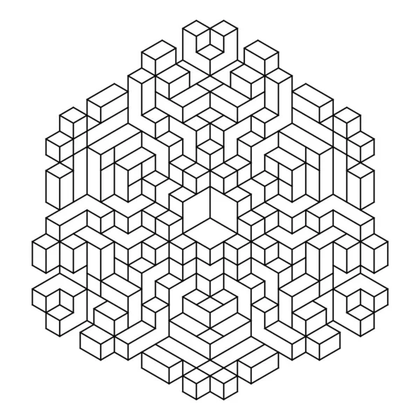 Jednoduché Zbarvení Stránky Pro Dospělé Zbarvení Stránky Geometrické Abstraktní Mandala — Stockový vektor