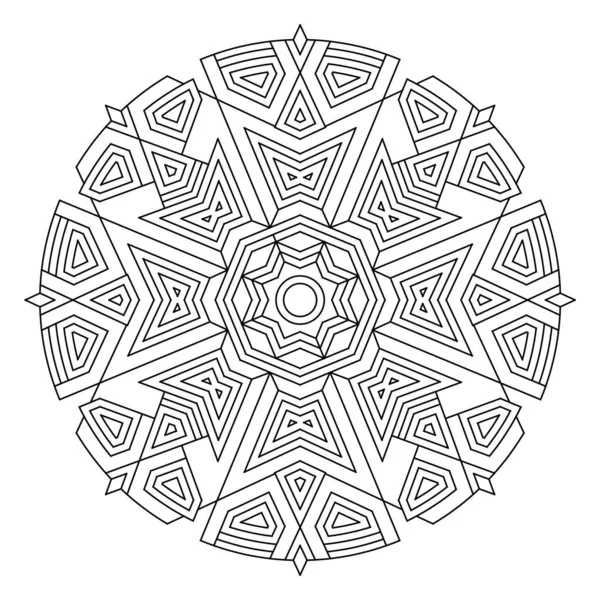 Coloriage Facile Pour Adultes Coloriage Mandala Abstrait Géométrique Mandala Simple — Image vectorielle