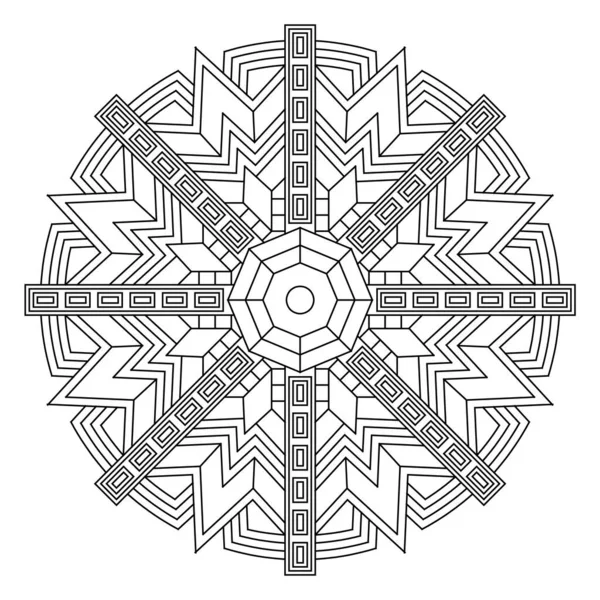 Einfache Malvorlagen Für Erwachsene Malvorlagen Für Geometrisch Abstraktes Mandala Einfaches — Stockvektor