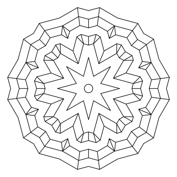 Egyszerű Színező Oldalak Felnőttek Számára Színező Oldal Geometrikus Absztrakt Mandala — Stock Vector
