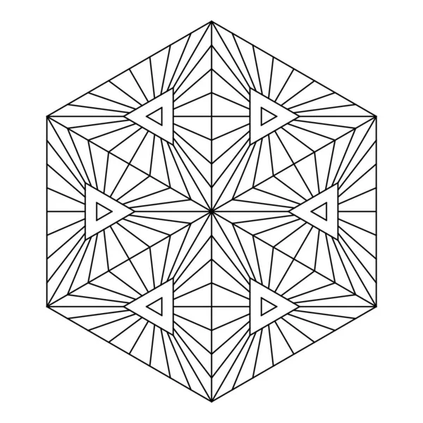 Eenvoudige Kleurplaten Voor Volwassenen Kleurplaat Van Geometrische Abstracte Mandala Eenvoudige — Stockvector