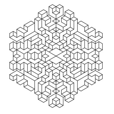 Yetişkinler için kolay renklendirme sayfaları. Geometrik soyut mandala boyama sayfası. Altıgen şeklinde basit bir mandala. EPS 8. 680 numara.