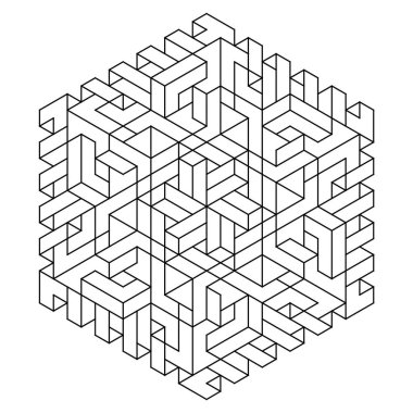 Yetişkinler için kolay renklendirme sayfaları. Geometrik soyut mandala boyama sayfası. Altıgen şeklinde basit bir mandala. EPS 8. 685 numara.