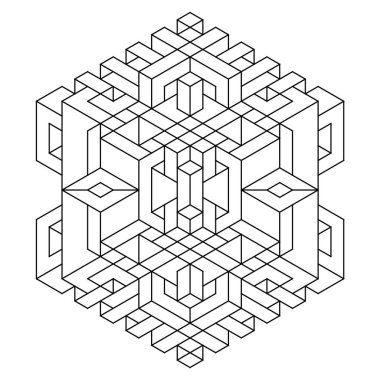 Yetişkinler için kolay renklendirme sayfaları. Geometrik soyut mandala boyama sayfası. Altıgen şeklinde basit bir mandala. EPS 8. 684 numara.