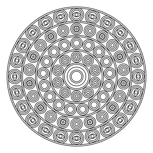Easy Coloring Pages Adults Coloring Page Geometric Abstract Mandala Simple — 图库矢量图片