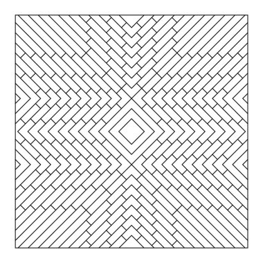 Yetişkinler için kolay renklendirme sayfaları. Geometrik soyut fayans deseninin renklendirme sayfası. EPS 8. 713 numara.