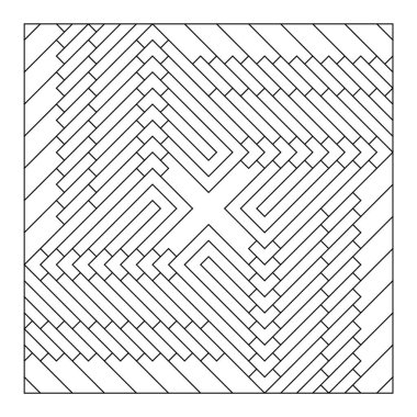 Yetişkinler için kolay renklendirme sayfaları. Geometrik soyut fayans deseninin renklendirme sayfası. EPS 8. 714 numara.