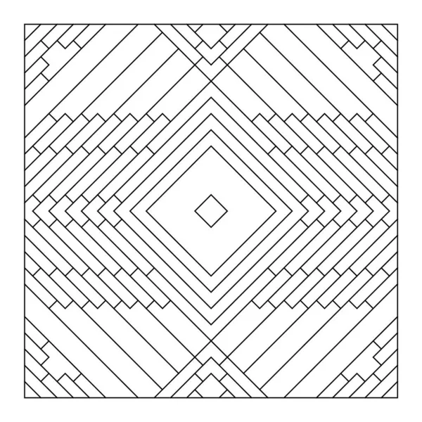 Yetişkinler için kolay renklendirme sayfaları. Geometrik soyut fayans deseninin renklendirme sayfası. EPS 8. 719 numara.