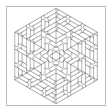 Yetişkinler için kolay renklendirme sayfaları. Geometrik soyut mandala boyama sayfası. Altıgen şeklinde basit bir mandala. EPS 8. 732 numara.