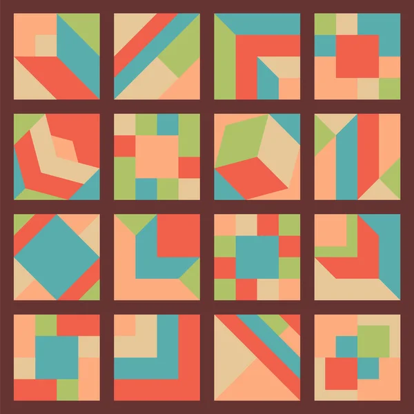 Een Boeiend Ontwerp Combineert Abstracte Vormen Levendige Kleuren Onregelmatige Patronen — Stockvector