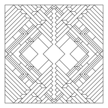 Yetişkinler için kolay renklendirme sayfaları. Geometrik soyut fayans deseninin renklendirme sayfası. EPS 8. 786 numara.