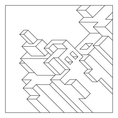 Yetişkinler için kolay renklendirme sayfaları. Geometrik soyut fayans deseninin renklendirme sayfası. EPS 8. 799 numara.