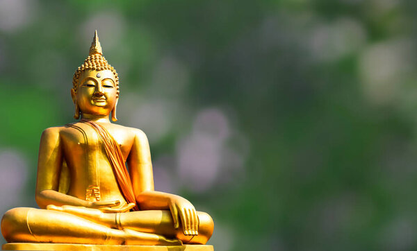 Budha golden you from nature stone ancient ancient times cliping part