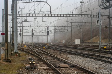 Goldau Schwyz İsviçre 'deki Arth-Goldau Boş Tren İstasyonu