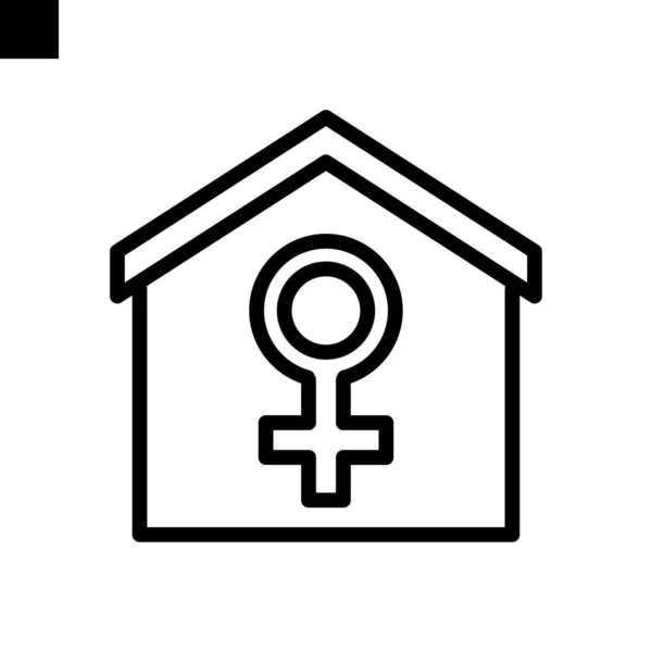 Home Icône Ligne Style Vecteur — Image vectorielle