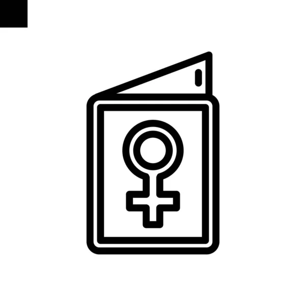 Ευχετήρια Κάρτα Γυναίκα Ημέρα Εικονίδιο Γραμμή Στυλ Διάνυσμα — Διανυσματικό Αρχείο