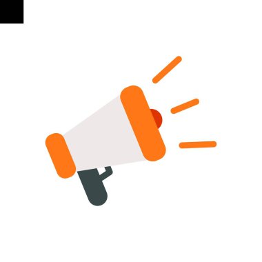 megafon simgesi logosu düz biçim vektörü