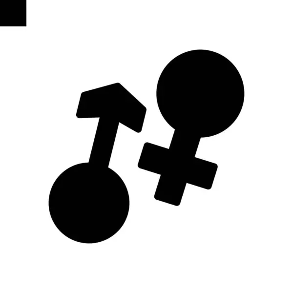 Gender Liebe Symbol Linie Stil Vektor — Stockvektor