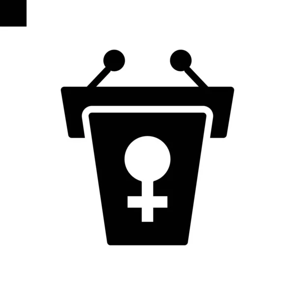 Conferência Mulher Dia Ícone Vetor Estilo Sólido — Vetor de Stock