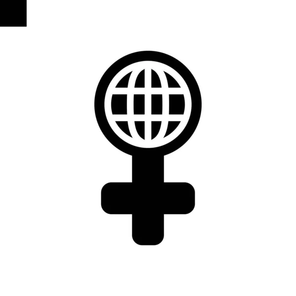 Conferencia Mujer Día Icono Sólido Estilo Vector — Archivo Imágenes Vectoriales