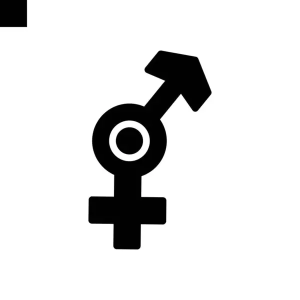 Chat Geschlecht Symbol Soliden Stil Vektor — Stockvektor
