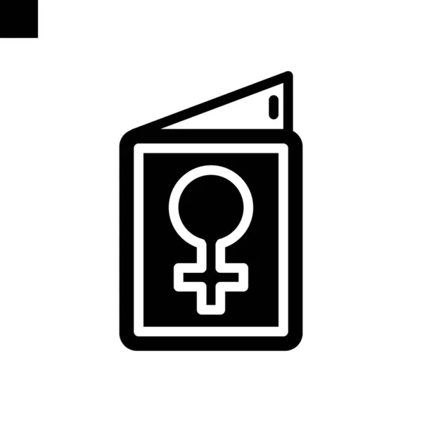 Ευχετήρια Κάρτα Γυναίκα Ημέρα Εικονίδιο Στερεό Στυλ Διάνυσμα — Διανυσματικό Αρχείο