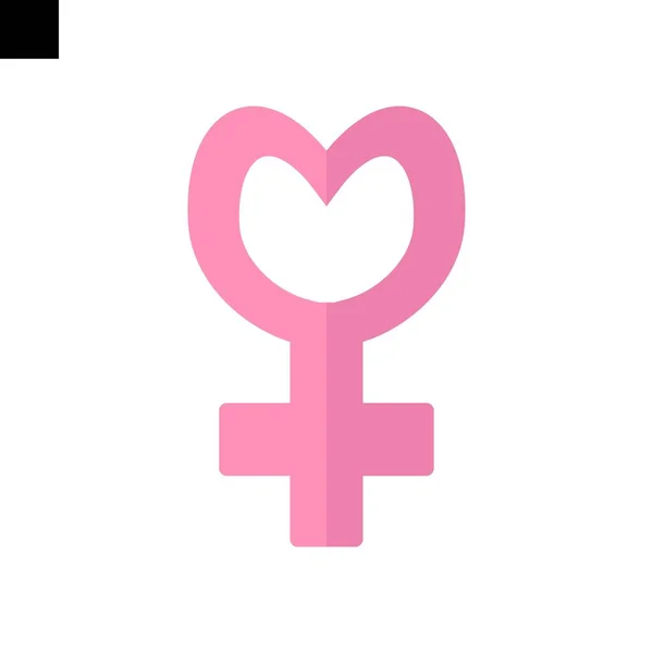 Vektor Gaya Datar Logo Cinta Gender - Stok Vektor