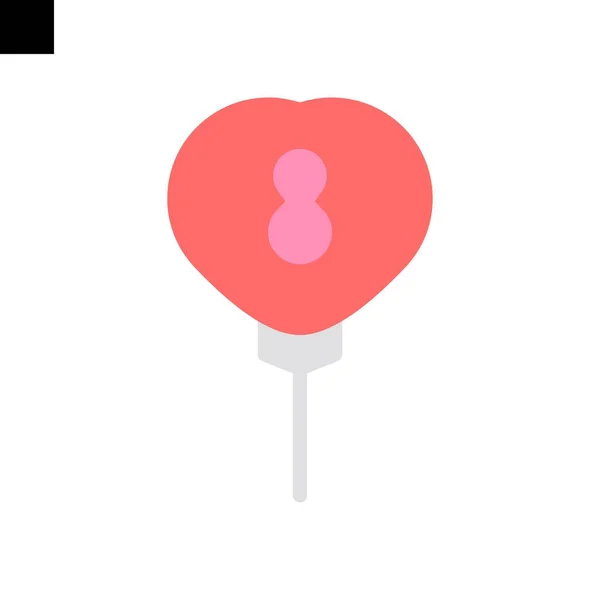Balon Wanita Hari Ikon Logo Gaya Vektor Datar - Stok Vektor