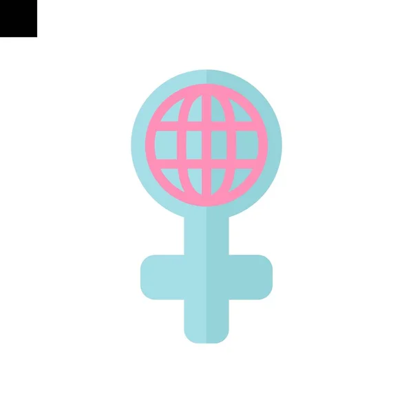 Жінка День Світовий Значок Логотип Плоский Стиль Вектор — стоковий вектор
