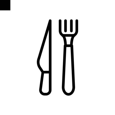 bıçak çatal simgesi çizgi biçimi vektörü