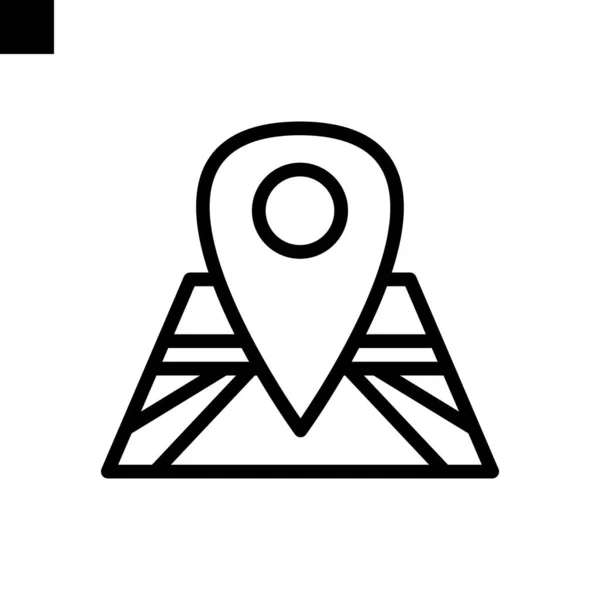 Mapa Icono Línea Estilo Vector — Archivo Imágenes Vectoriales