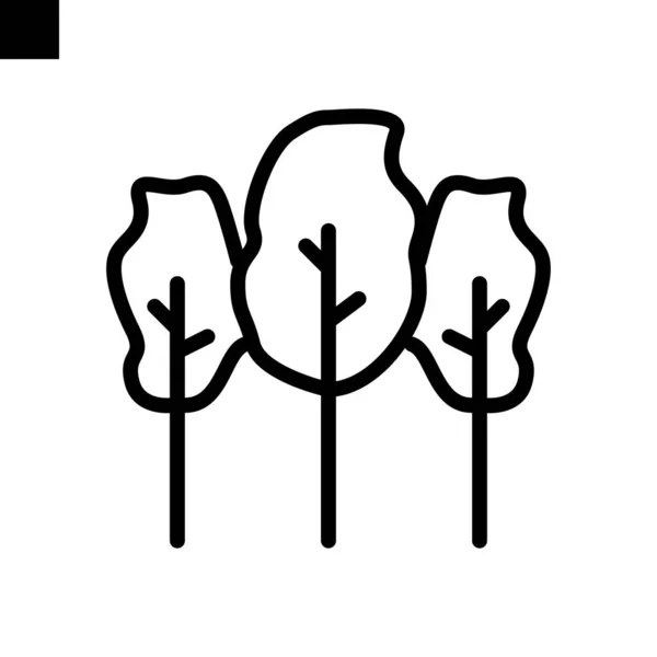 Nature Arbre Icône Style Ligne Vecteur — Image vectorielle