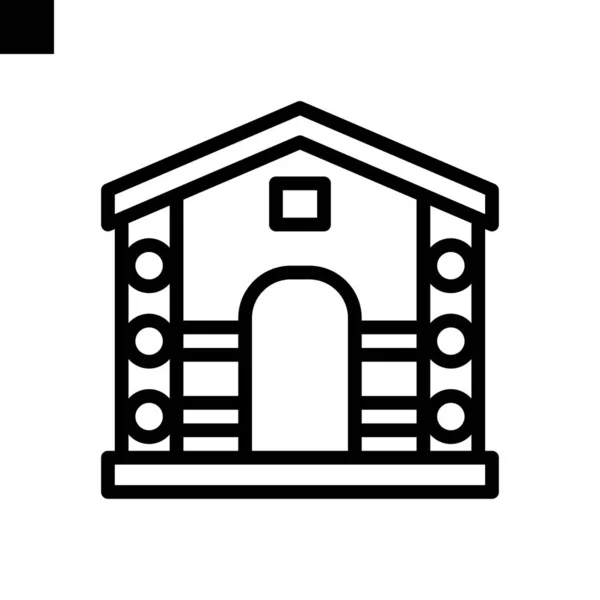 Вектор Стиля Иконки Деревянного Дома — стоковый вектор