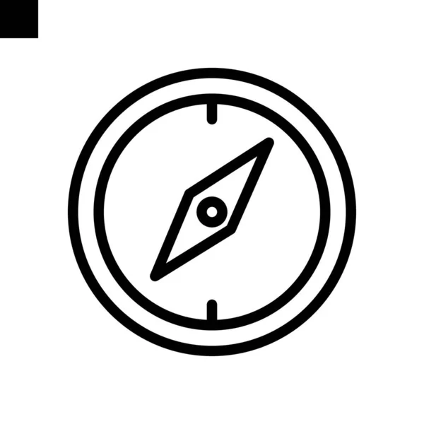 Kompass Symbol Linie Stil Vektor — Stockvektor