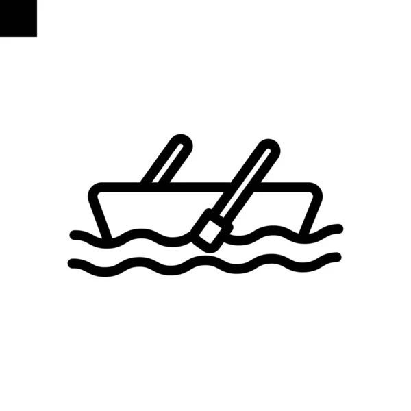 Rowing Kayak Icon Line Style Vector — Stock Vector