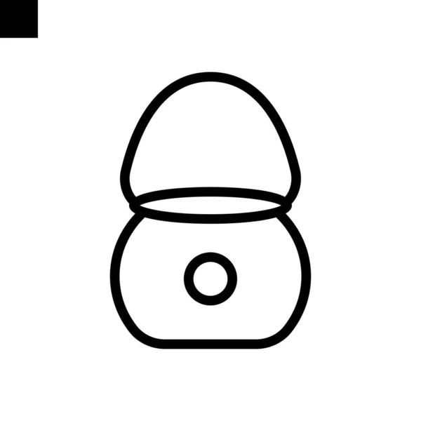 Chaudron Sorcière Pot Icône Ligne Style Vecteur — Image vectorielle