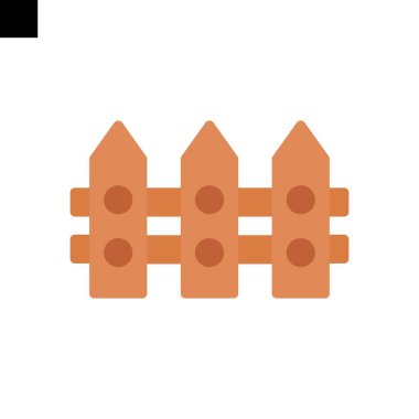 çit simgesi düz vektörü